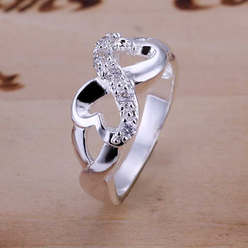 Wholesale Free Shipping 925 Silver Ring Fashion Sterling Silver Jewelry Inlaid Stone 8 Wod Ring SMTR049