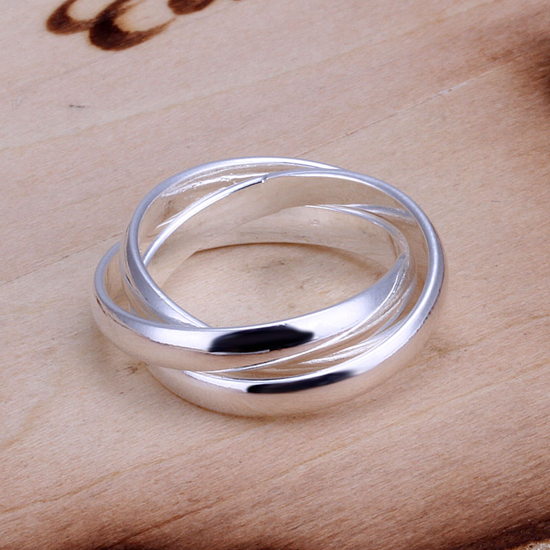 Wholesale Free Shipping 925 Silver Ring Fashion Sterling Silver Jewelry Three Circles Ring SMTR167