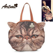 Artmi cat pattern big bags cartoon animal owl bag portable women’s shoulder bag