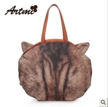Artmi cat pattern big bags cartoon animal owl bag portable women s shoulder bag