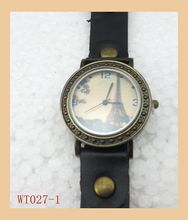 HOT Sale Eiffel Tower Surface Fashion Woman Quartz Leather Strap 5 Colors Hot Sale Promotion Price High Quality Watches .
