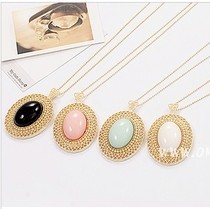 Free Shipping 10 mix order 2015 New Fashion Vintage Jewelry oval cutout necklace female long lovers