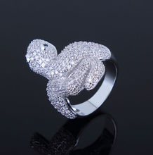 Fall Winter Fashion Jewelry Lovers Luxury Snake Design Ring Top Grade Cubic Zirconia Crystal Prong Setting