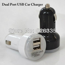 Mini 12v / 24V Portable  Dual Port USB Car Charger Power Adapter for iPhone iPad iPod Galaxy MP3 MP4 5V out