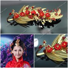 Chinese style wedding feng chai chinese style costume classical red hair stick hair accessory cheongsam formal dress marriage