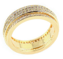 Unique Design Office Lady Fashion Round Shape engagement Gold ring CZ Stone Propose Marriage Present 65923