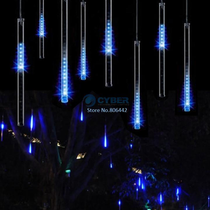 100 240V/EU 30CM Blue Meteor Shower Rain Tubes LED Light For Christmas ...