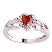 Wholesale Cocktail  724R12-7 Ruby Spinel & White Sapphire 925  Silver Ring Size  7  Free Shipping