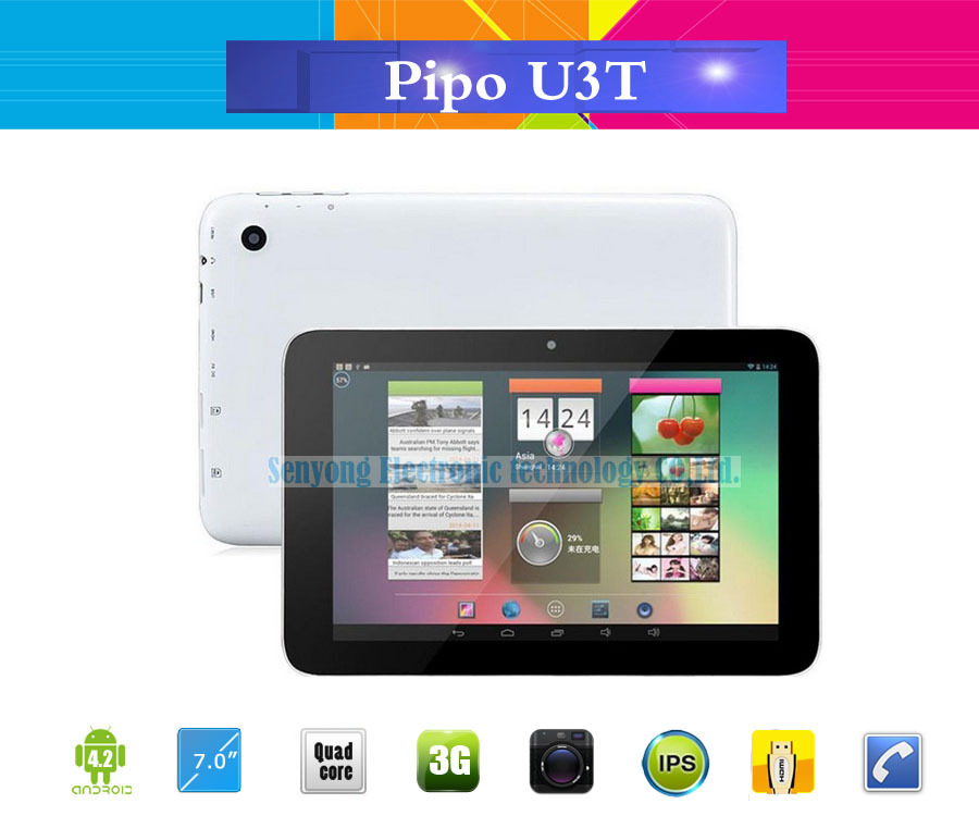 Original PiPo U3T Ultra U3T 3G Phone Call Quad Core Tablet PC 7 inch IPS 1280x800
