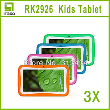 3pcs BENEVE Kids Tablet PC 7 inch RK2926 Android 4.1 for Children 8GB Dual Camera Study and Preloaded EDU Fun Games Apps