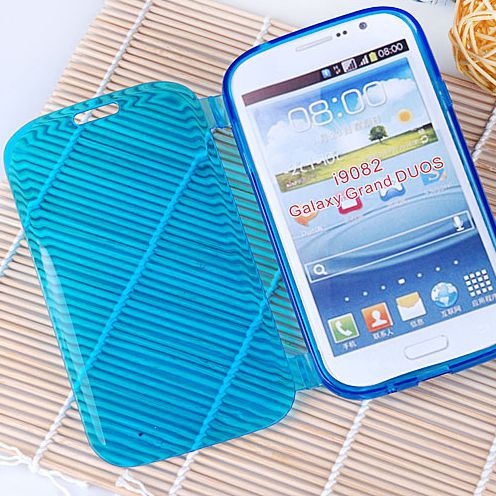 Fashion Soft TPU GEl Clear Flip Case for Samsung Galaxy Grand Duos i9082 Transparent crystal Skin