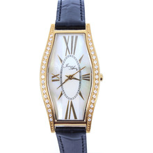 Wholesale Fashion Dress Sapphire Glass MOP Dial Crystal Setting Stainless Steel Case Elegant Design Ladies Watches