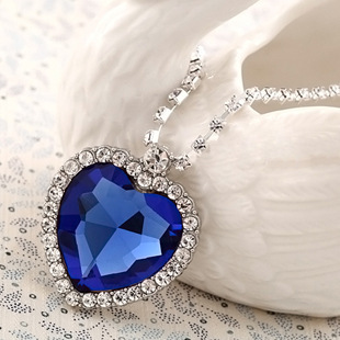 Titanic Heart Of The Ocean Necklaces Fine Jewelry Austrian Crystal Heart Pendant Fashion Necklaces For Women