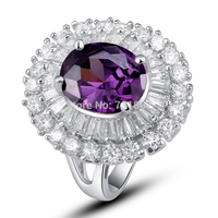 2015 New Stylish Purple Amethyst 925 Silver Ring Size 8 StoneJewelry For Women Wholesale Free Shipping