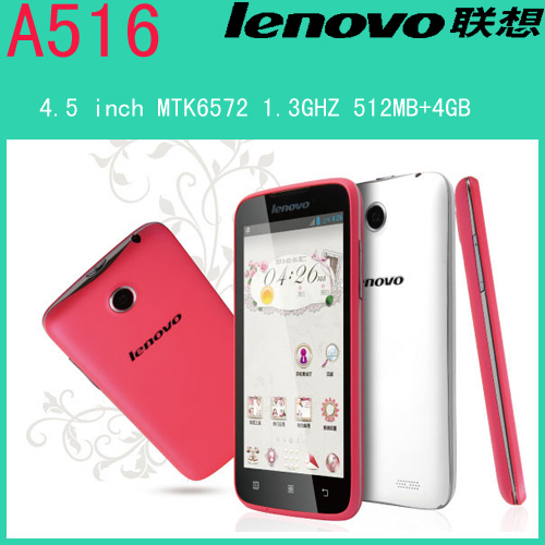 Original Lenovo A516 phone MTK6572 dual core Android 4 2 2 smartphone 512MB 4GB GPS 3G