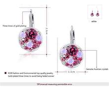Delicate Large zircon Earrings Gift to girlfriend pink blue 4clolor handmade fashionable Stud Earrings