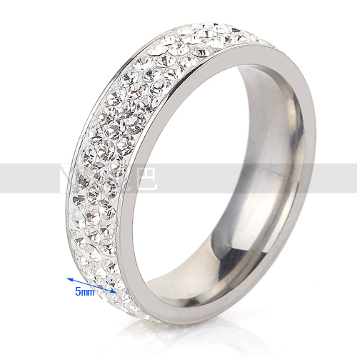 Mix Size 6 7 8 9 Free Shipping Wholesale Fashion Three Row Crystal Ring Jewelry For