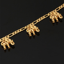 Charm Bracelets For Women Fashion Jewelry Sale Trendy 18K Real Gold Plated Link Chain Lovely Elephant