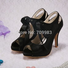  12 Colors Top Quality Grey Satin Upper High Heel Open toes With Ribbon Tie Wedding