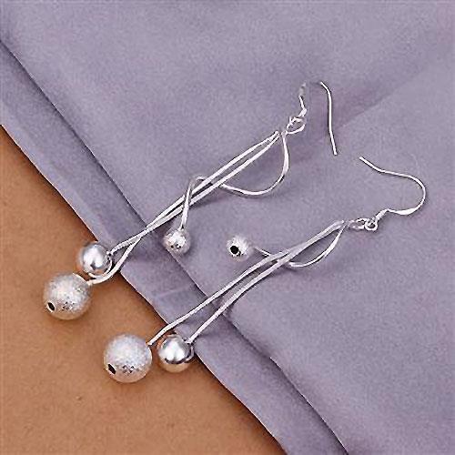 925 silver earrings fashion jewelry earrings beautiful earrings high quality shine ball dual line earrings KDE276