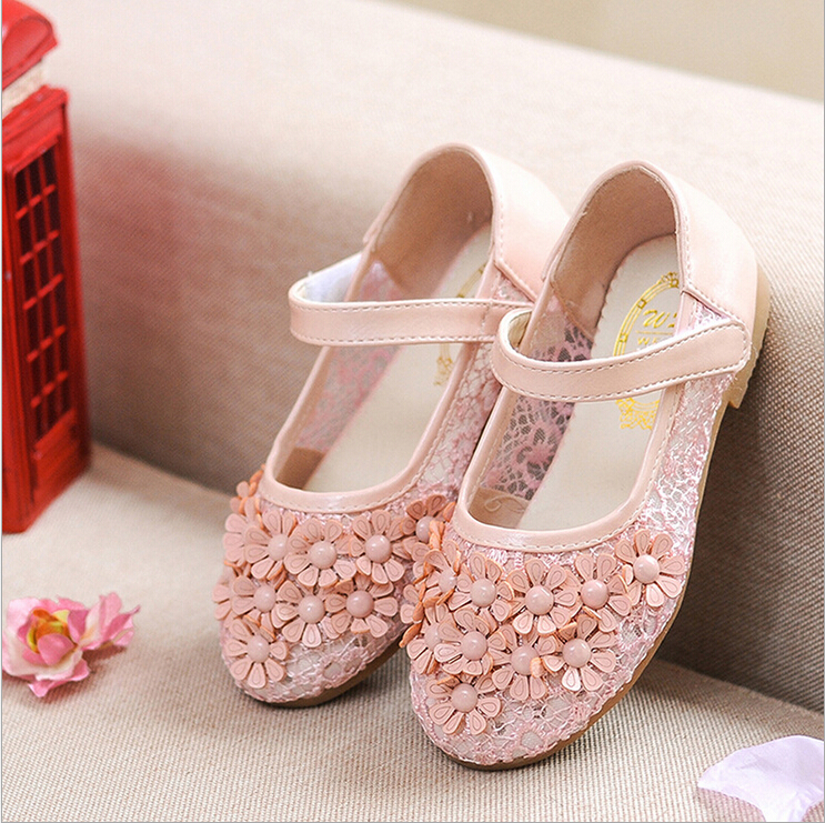 2015 New Hot Child girl hello kitty sandals leather sneakers princess shoes lace size 21 36