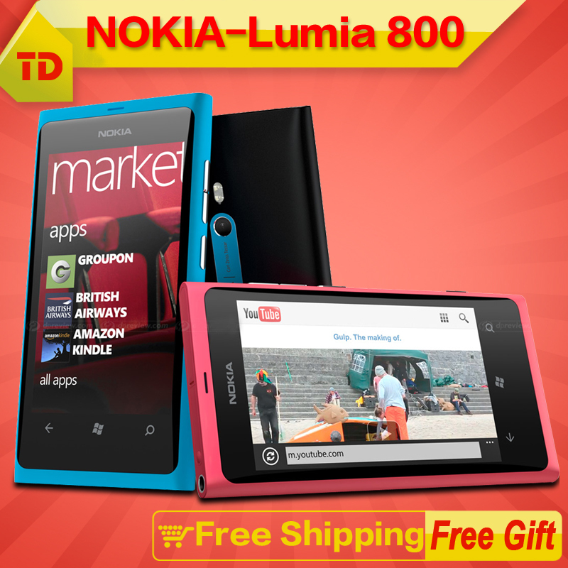 Original Nokia lumia 800 Phones 8MP Camera GSM HSDPA WIFI GPS 16GB 512MB Storage Radio Unlocked