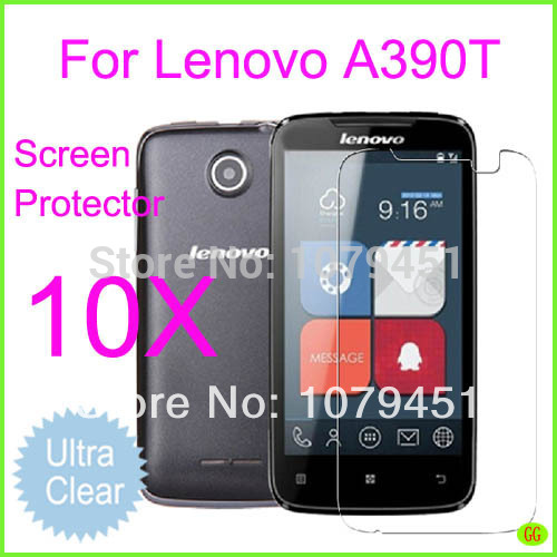 10pcs free shipping cell phone lenovo a390t screen protector ultra clear lenovo a390t LCD protective film