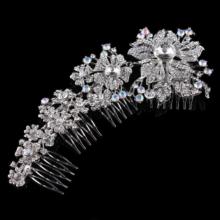 2015 Promotion Tiara Noiva Winsome Wedding Hair Comb Bridal Accessories Vintage Comb Rhinestone White Side Tiara