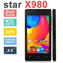 Original Phone Star X980 4 0 capacitive screen 800 480 Android4 2 MTK6572 Dual Core CPU