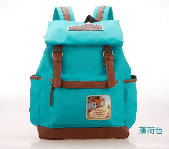 New European Fashion school bags for girls Casual Elegant Canvas printing backpack Classic women backpack free