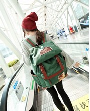 New European Fashion school bags for girls Casual Elegant Canvas printing backpack Classic women backpack free