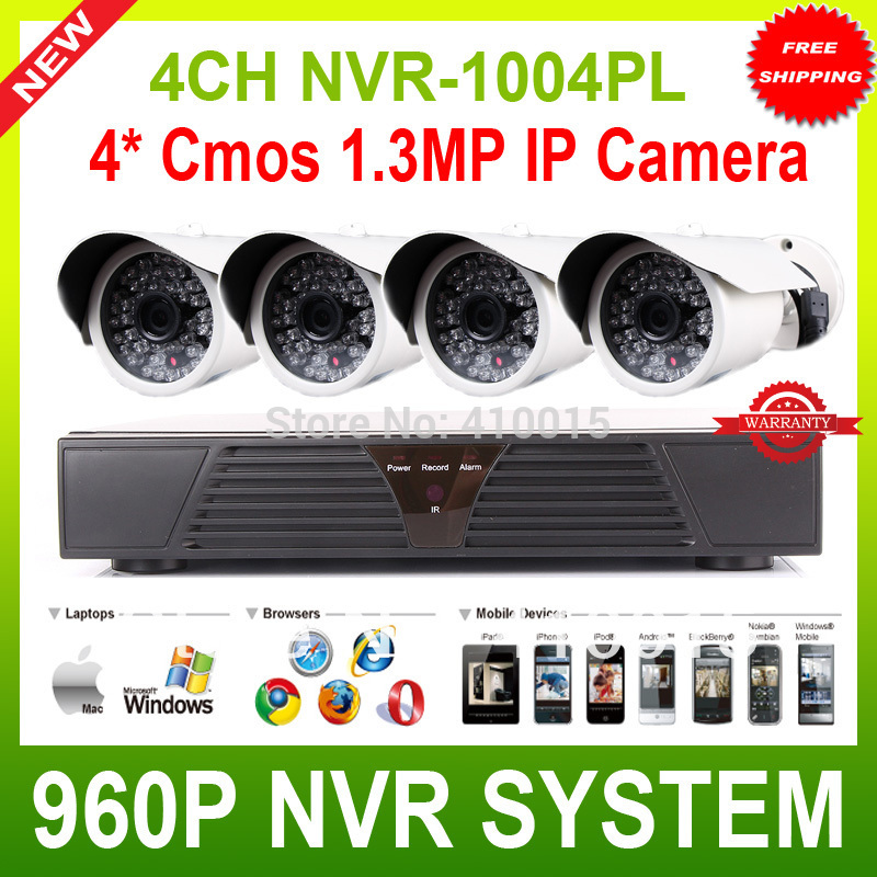Купить 4CH h.264 hd 960p cctv сети nvr kit система поддержки moblie ...