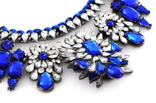 2014 Fashion Necklace Shourouk Chain Chunky Statement Necklace Pendant Wholesale Jewelry Blue Crystal Choker Necklace Women