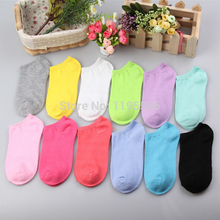 20pcs 10pairs lot women summer cute candy color boat socks for cotton 2015 female ankle socks
