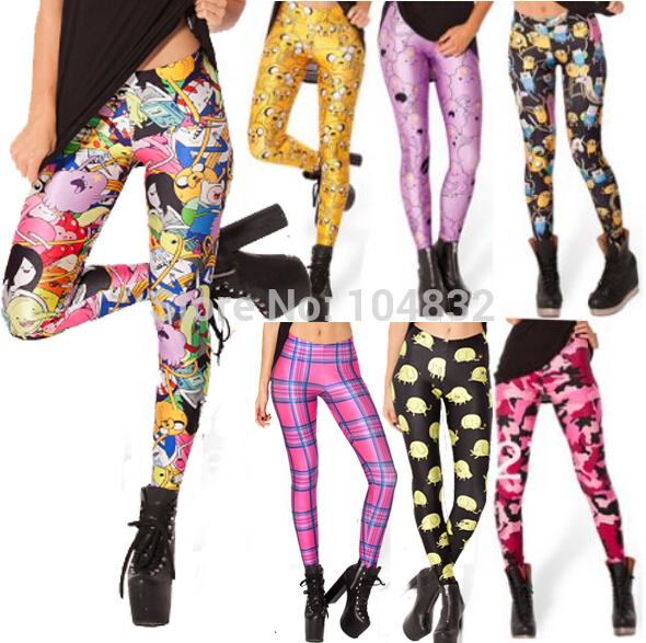 EAST KNITTING BL 140 2014 Women s Adventure Time Bro Ball Leggings Montage Black Leggings Plus