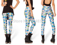 EAST KNITTING BL 140 2014 Women s Adventure Time Bro Ball Leggings Montage Black Leggings Plus