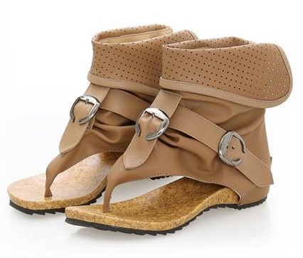 Spring summer 2014 new leg Roman women sandals fashion cool knee high boots thong hollow out