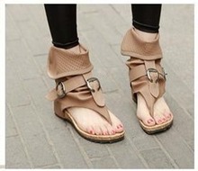 Spring summer 2014 new leg Roman women sandals fashion cool knee high boots thong hollow out