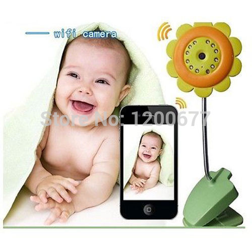 New Hot selling Sun flower baby monitor night vision wireless wifi for IOS System Andriod Smartphone