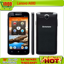 5 inch Lenovo A680 MTK6582 1.3GHz Quad Core 3G smart phone Dual SIM Android 4.2 512MB RAM 4GB ROM Camera 5.0MP Free shipping