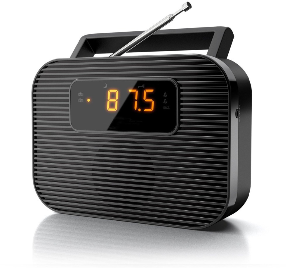 EU plug 2 band PLL portable dual alarm clock radio with led display FM AM two
