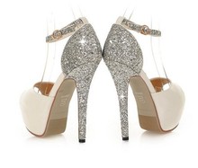 high quality 2014 new Spring and summer open toe wedding shoes dress shoes high heels platform