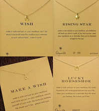 18 k gold plated beautiful wishbone pendant short necklace pendants&necklaces for women girls