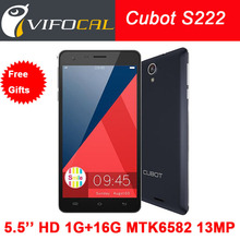 Cubot S222 Smartphone 5.5 Inch HD Screen MTK6582 Quad Core Android 4.2 OS 1GB 16GB 3G WCDMA GPS wifi Cellphone