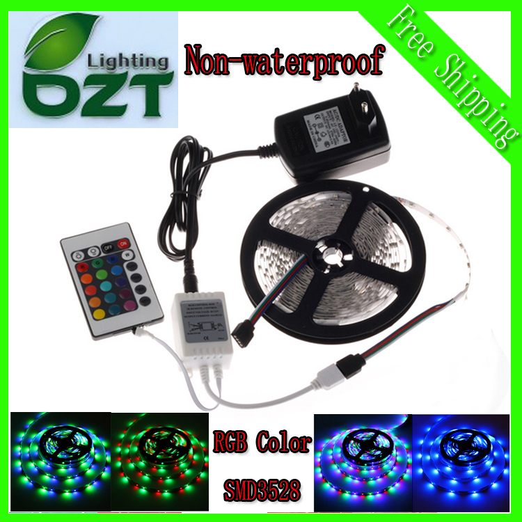 Rgb из светодиодов ленты 5 м 300Led 3528 СМД 24Key ик-пульт 12 В 2A адаптер гибкий свет из светодиодов ленты украшения дома лампы