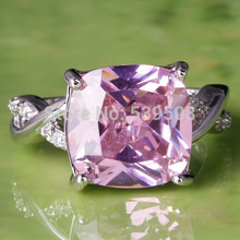 Art Decco Women s Wholesale Princess Cut Pink White Sapphire 925 Silver Ring Jewelry Size 7