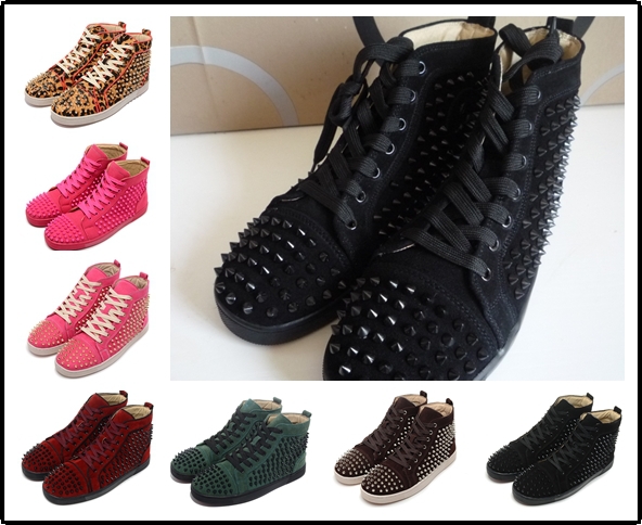 2014 new LOUIS SPIKES WOMEN S FLAT France luxury designer brands red bottom women sneakers Girl