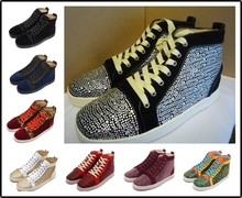 2014 new LOUIS STRASS WOMEN S FLAT France red bottom luxury female casual sneakers genuine leather