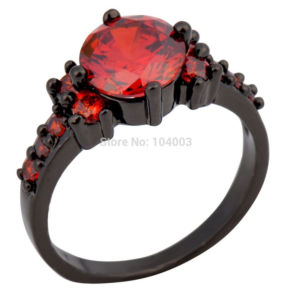 Women Ruby Rings Fashion Jewelry 10KT White Gold Filled Rings For Lady Size 6 7 8