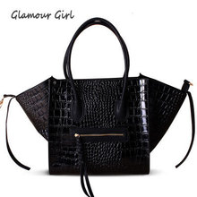 High grade phantom handbag smiley bag PU leather crocodile grain female bag GG048
